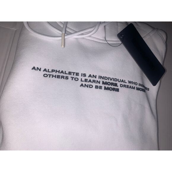 ALPHALETE Legacy Performance Cropped Hoodie. White. Small - Picture 13 of 15